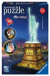 Puzzle Statue of Liberty, Night Edition 3D 108 Κομμάτια - Ravensburger